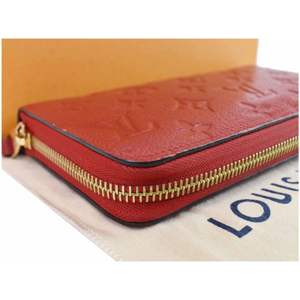 LOUIS VUITTON Monogram Empreinte Leather Zippy Wallet Red