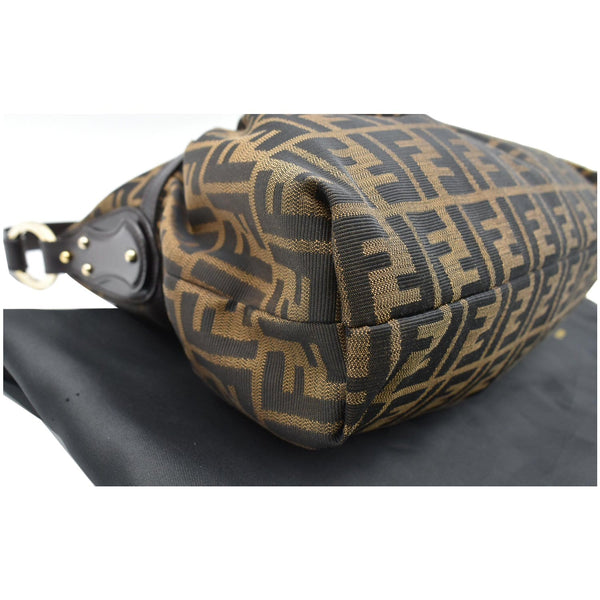 FENDI Chef Zucca Canvas Hobo Bag Brown