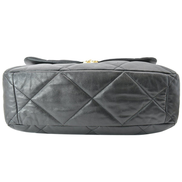 CHANEL 19 Large Flap Quilted Lambskin Leather Shoulder Bag Black