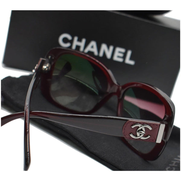CHANEL Square Burgundy Frame Women Purple Gradient Lens