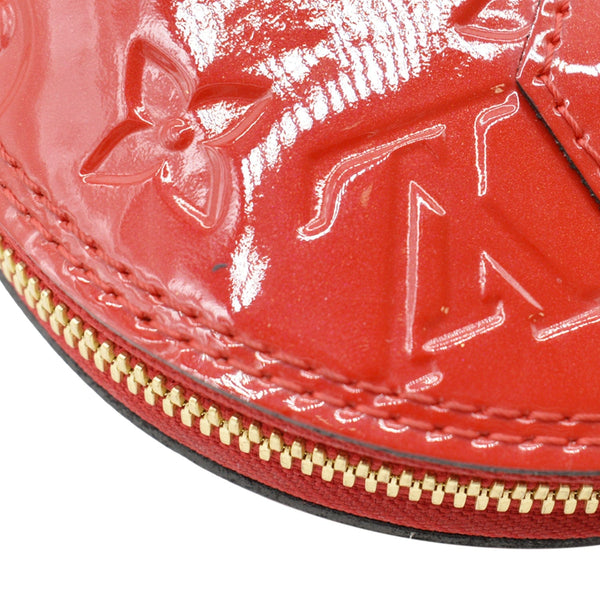 LOUIS VUITTON Alma BB Monogram Vernis Satchel Bag Red