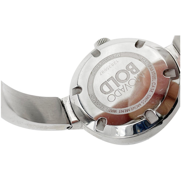 MOVADO Bold Bangle Swiss Bracelet SS Watch Silver Dial 33MM