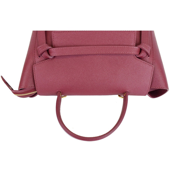 CELINE Micro Belt Grained Calfskin 2Way Shoulder Bag Ruby
