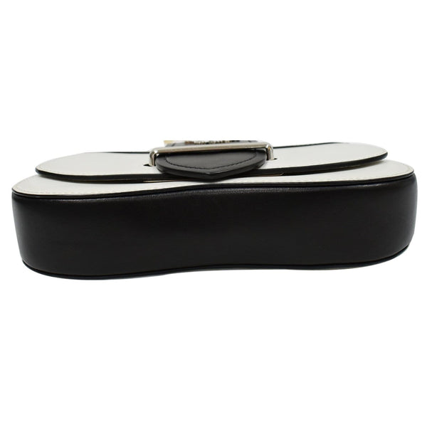 PRADA City Sidonie Small Leather Crossbody Bag Black/White - Last Call