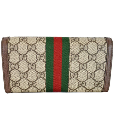 GUCCI Ophidia GG Continental Supreme Canvas Wallet Beige 523153