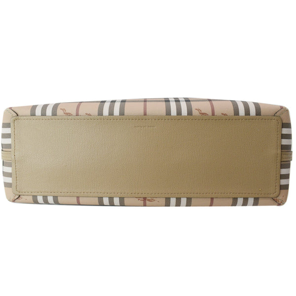 BURBERRY Reversible Haymarket Coated Canvas Tote Bag Tan