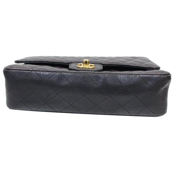 CHANEL Classic Medium Flap Caviar Leather Shoulder Bag Black