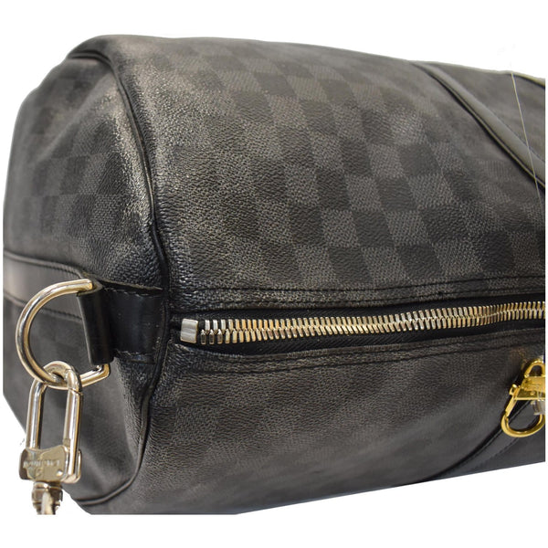LOUIS VUITTON Keepall Bandouliere 55 Damier Graphite Travel Bag Black