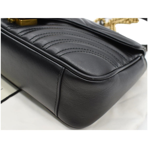 GUCCI GG Marmont Small Matelasse Leather Crossbody Bag Black 443497