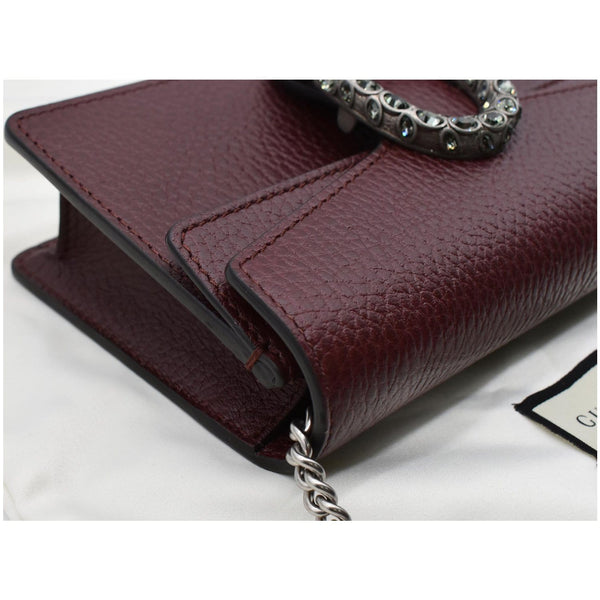 Gucci Dionysus Super Mini Leather Shoulder Bag Burgundy