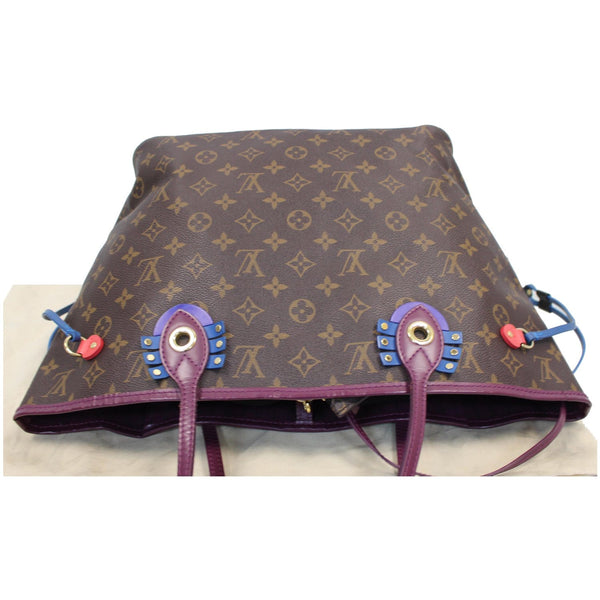 top view LV Neverfull MM Totem Monogram Canvas Bag