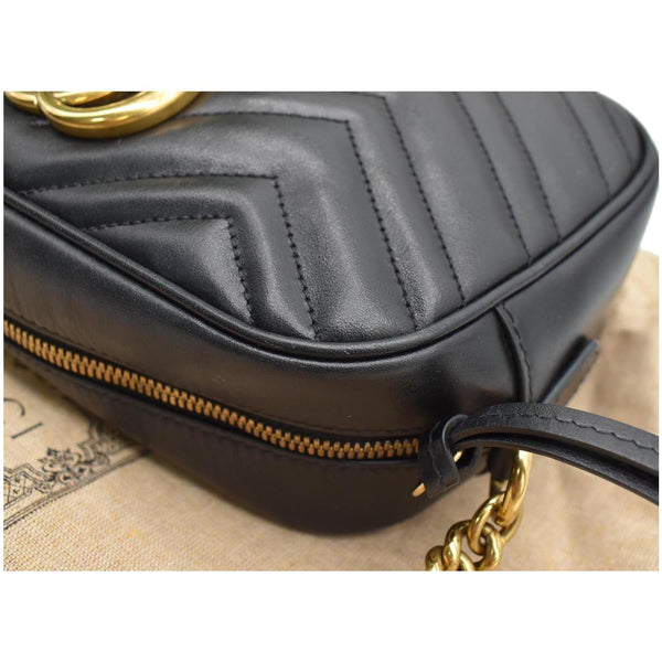 GUCCI GG Marmont Matelasse Small Leather Crossbody Bag Black