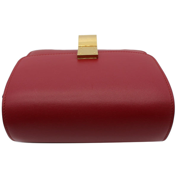 Celine Small Classic Box Leather Flap Shoulder Bag Red