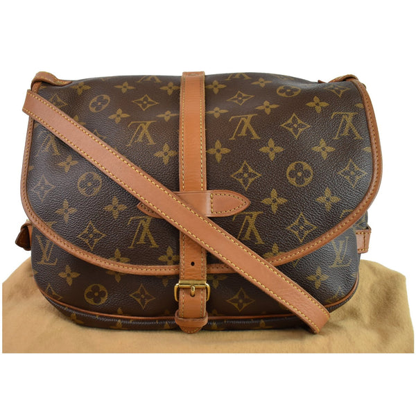 LOUIS VUITTON Saumur 30 Monogram Canvas Shoulder Bag Brown