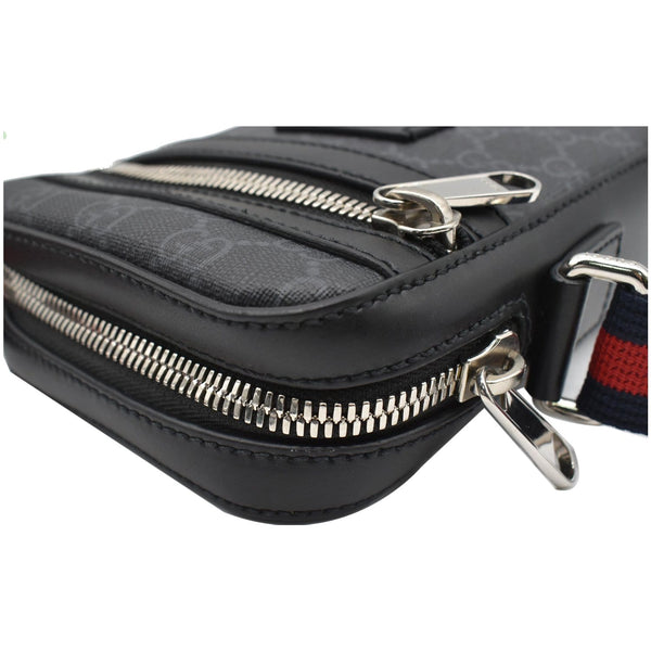 GUCCI GG Supreme Monogram Web Messenger Bag Black 598103