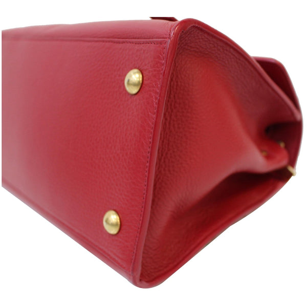 YVES SAINT LAURENT Muse Two Medium Calfskin Satchel Shoulder Bag Red