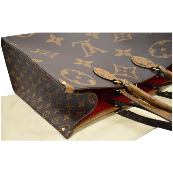 LOUIS VUITTON Onthego GM Reverse Monogram Canvas Tote Shoulder Bag Brown