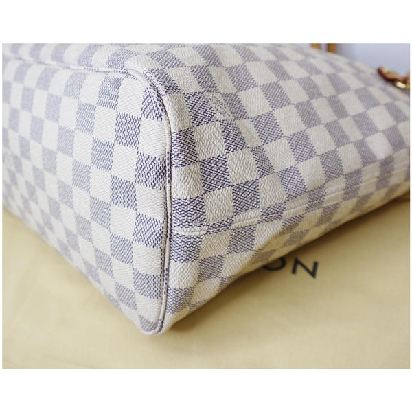 white checks LV Neverfull MM Damier Azur Tote Bag