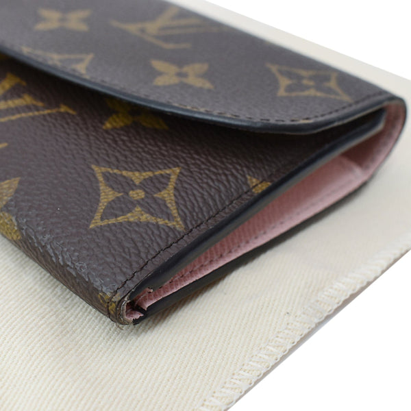 LOUIS VUITTON Emilie Monogram Canvas Wallet Rose Ballerine