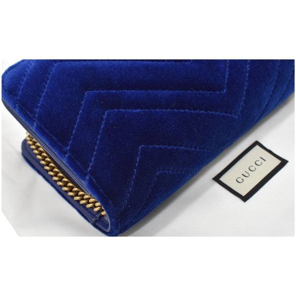 GUCCI Marmont GG Mini Velvet Matelasse Crossbody Bag Blue 488426