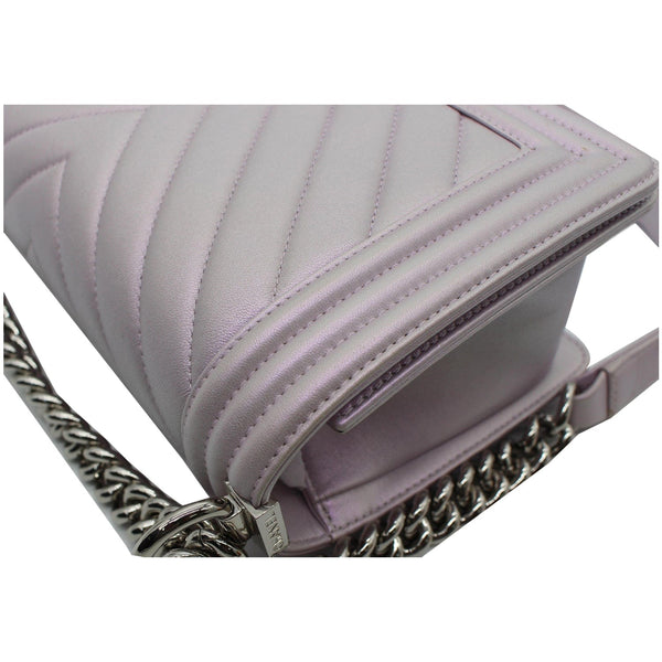 Chanel Medium Boy Flap Chevron Leather Shoulder Bag - Used