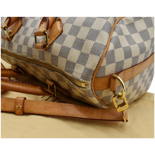 LOUIS VUITTON Speedy 30 Bandouliere Damier Azur Shoulder Bag White