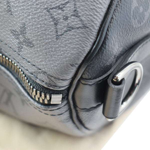 LOUIS VUITTON Keepall 50 Bandouliere Monogram Eclipse Travel Bag Black