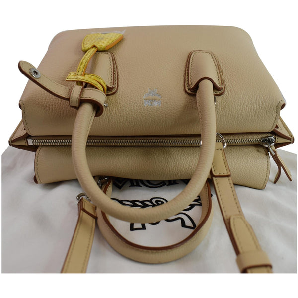 MCM Milla Mini Leather Top Handle Shoulder Bag Yellow - Last Call