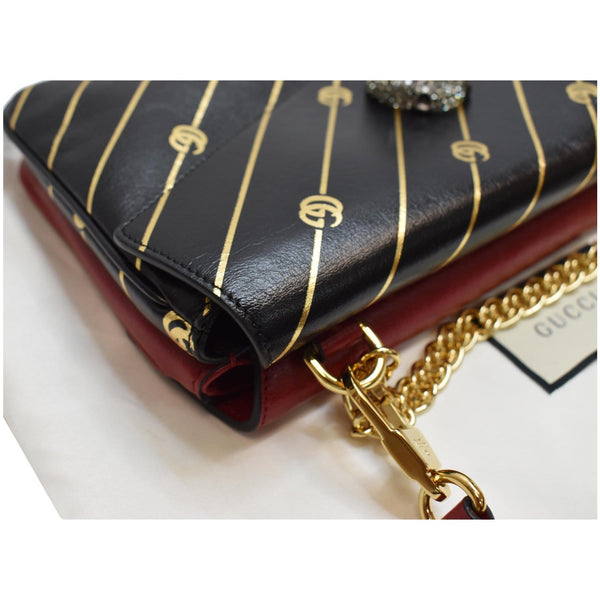 GUCCI Thiara Medium Double Smooth Leather Shoulder Bag Red/Black 524822