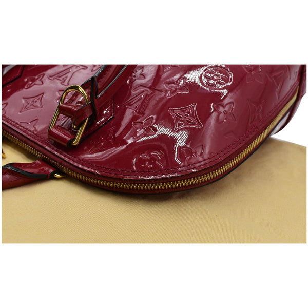 LOUIS VUITTON Alma PM Monogram Vernis Satchel Bag Red