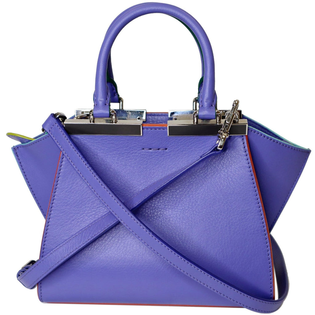 FENDI 3 Jours Mini Calfskin Leather Crossbody Bag Iris