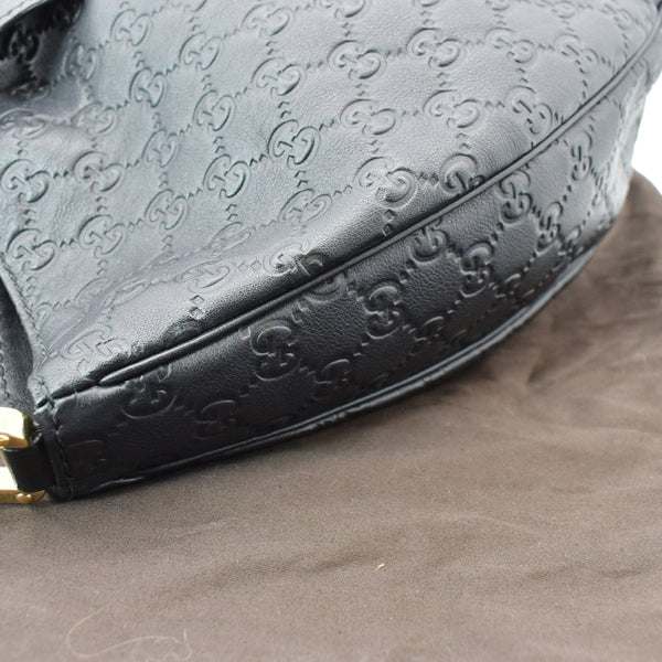GUCCI New Web Guccissima Leather Hobo Bag Black 233604