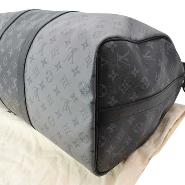 LOUIS VUITTON Keepall 50 Bandouliere Monogram Eclipse Travel Bag Black - New Year Deals