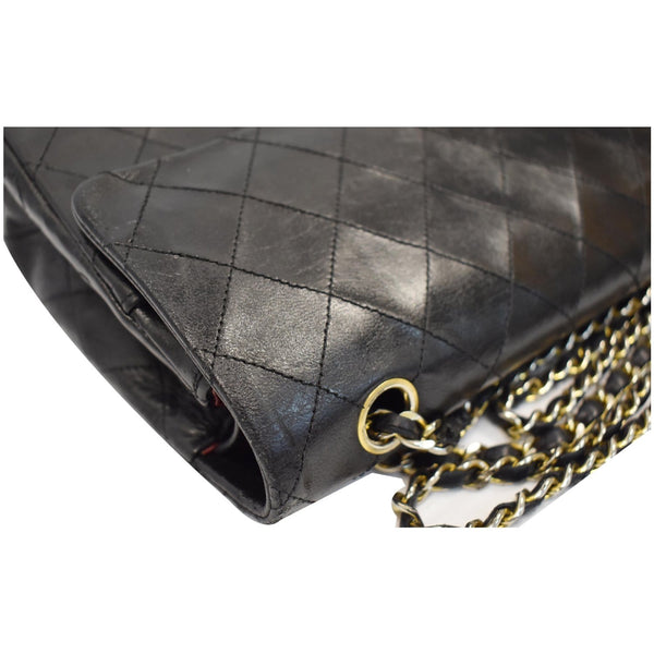 CHANEL CC Vintage Classic Medium Double Flap Calf Shoulder Bag Black