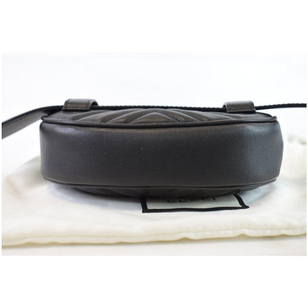 GUCCI GG Marmont Matelasse Leather Belt Bag Black 476434