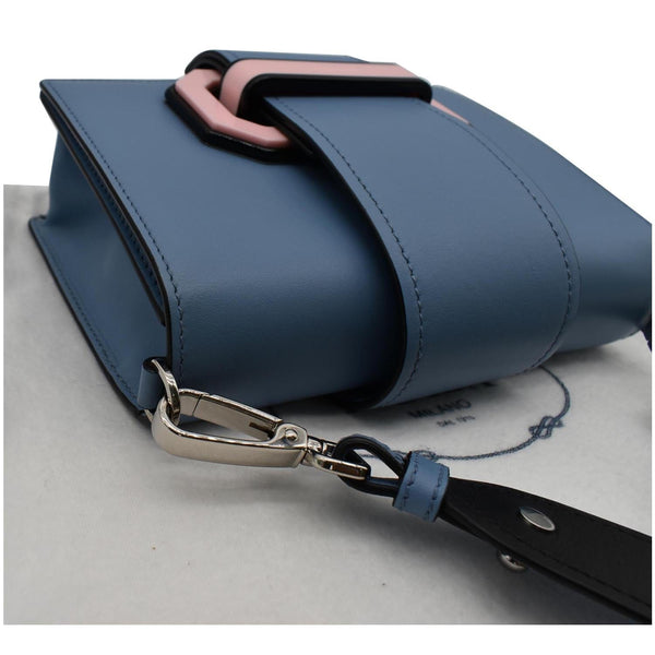 PRADA City Plex Ribbon Calfskin Shoulder Bag Blue/Pink