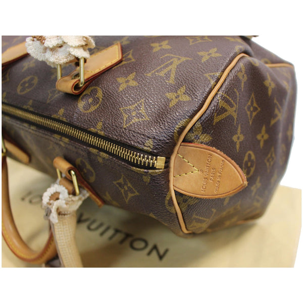 LOUIS VUITTON Speedy 30 Monogram Canvas Satchel Bag Brown