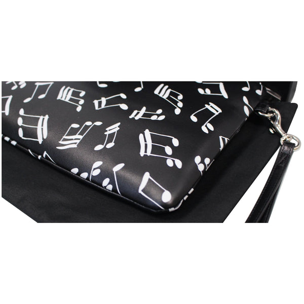 YVES SAINT LAURENT Calfskin Musical Notes Zip Pouch Black - Last Call
