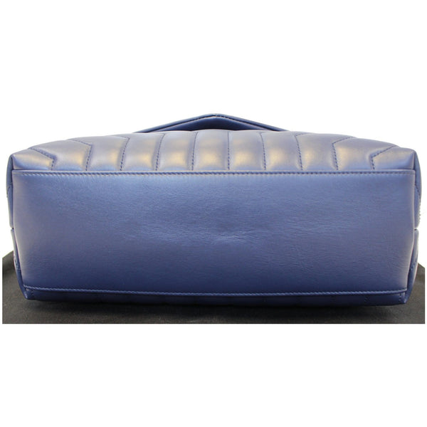 YVES SAINT LAURENT Matelasse Loulou Monogram Calfskin Shoulder Bag Blue