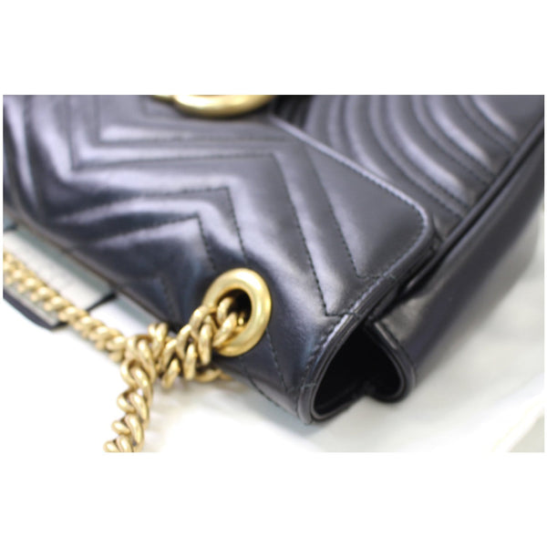 GUCCI GG Marmont Small Matelasse Leather Crossbody Bag Black 443497