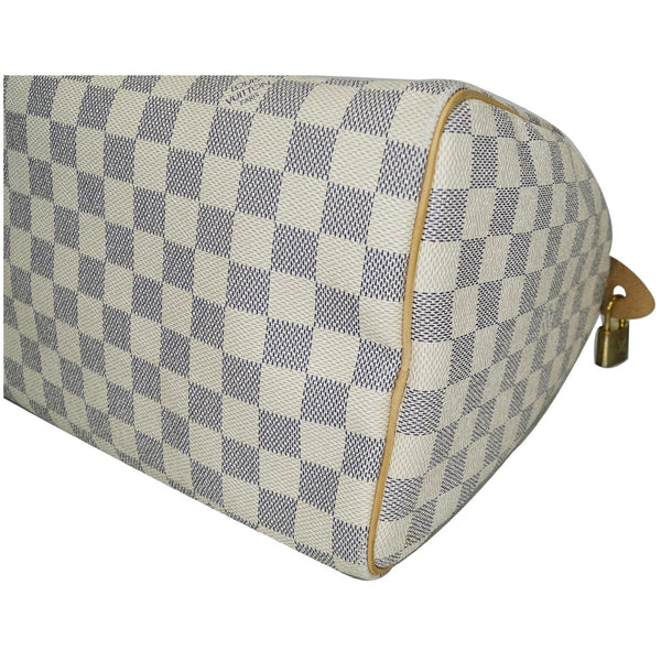 Louis Vuitton Speedy 30 Damier Azur Bag White in good condition