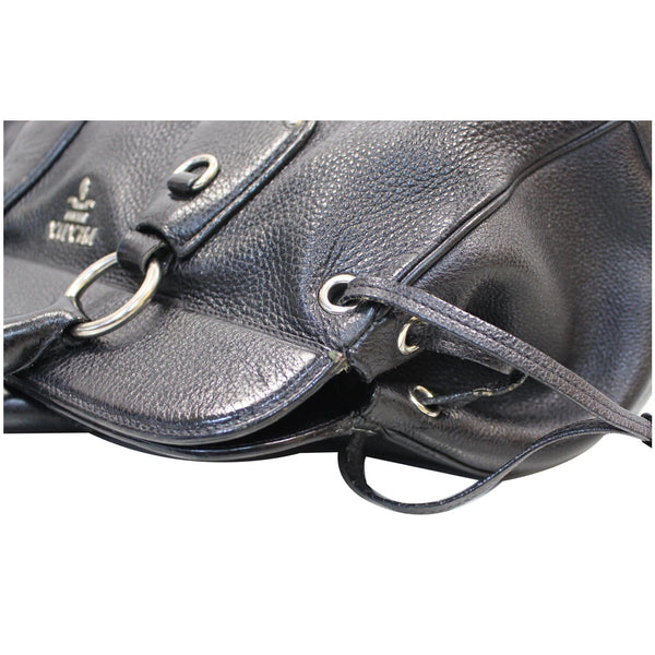 PRADA Vitello Daino Satchel Bag Black