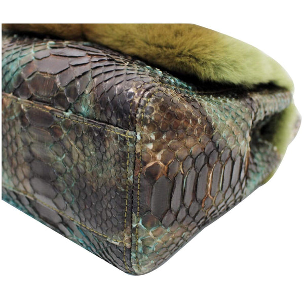 Chanel Jumbo Classic Fur and Python Leather Flap Bag for sale online