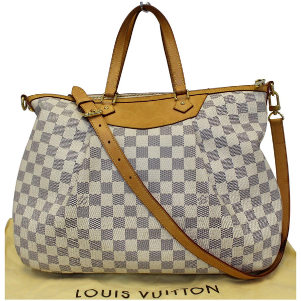 LOUIS VUITTON Siracusa GM Damier Azur Shoulder Handbag White