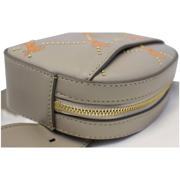 Chloe Embroidered Little Horses Leather Belt Bum Bag Grey zip view