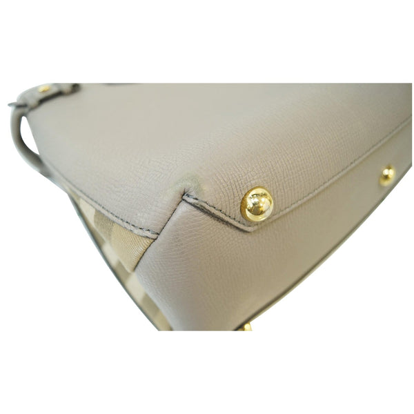 BURBERRY House Check Medium Banner Tote Bag Taupe