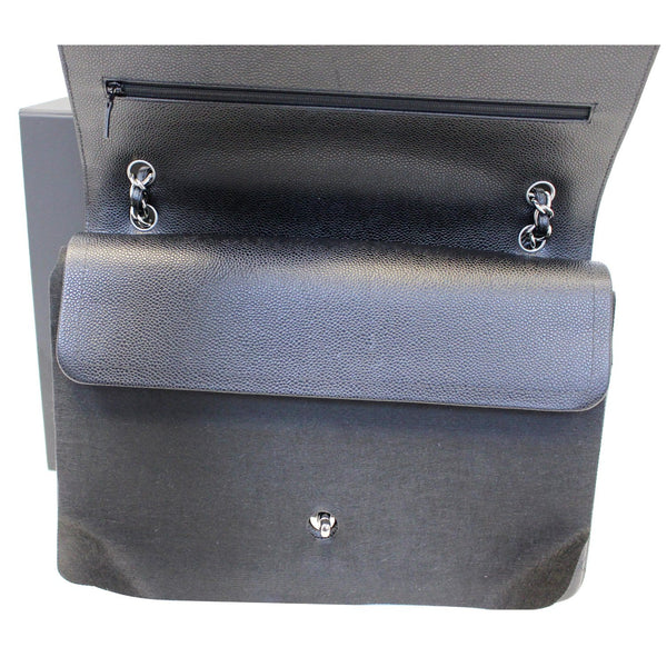 CHANEL Classic Maxi Jumbo Double Flap Caviar Leather Shoulder Bag-US