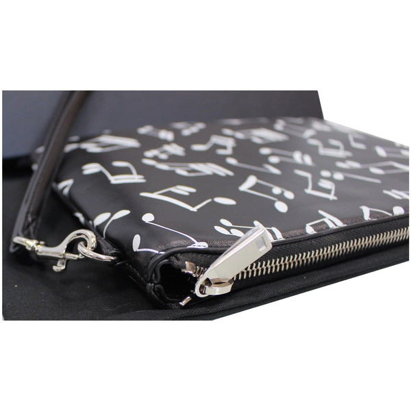 YVES SAINT LAURENT Calfskin Musical Notes Zip Pouch Black - Final Sale