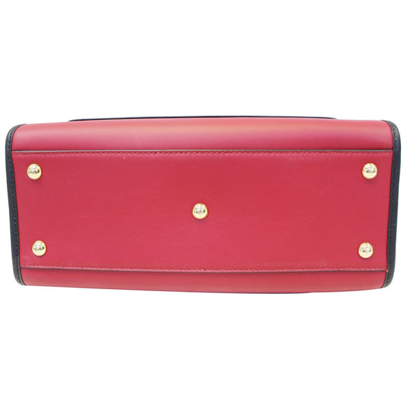 Fendi Runway Leather Tote Bag Red - bottom side view