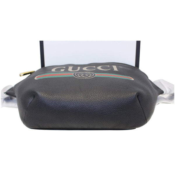 GUCCI Print Leather Black Belt Waist Bum Bag Medium 530412
